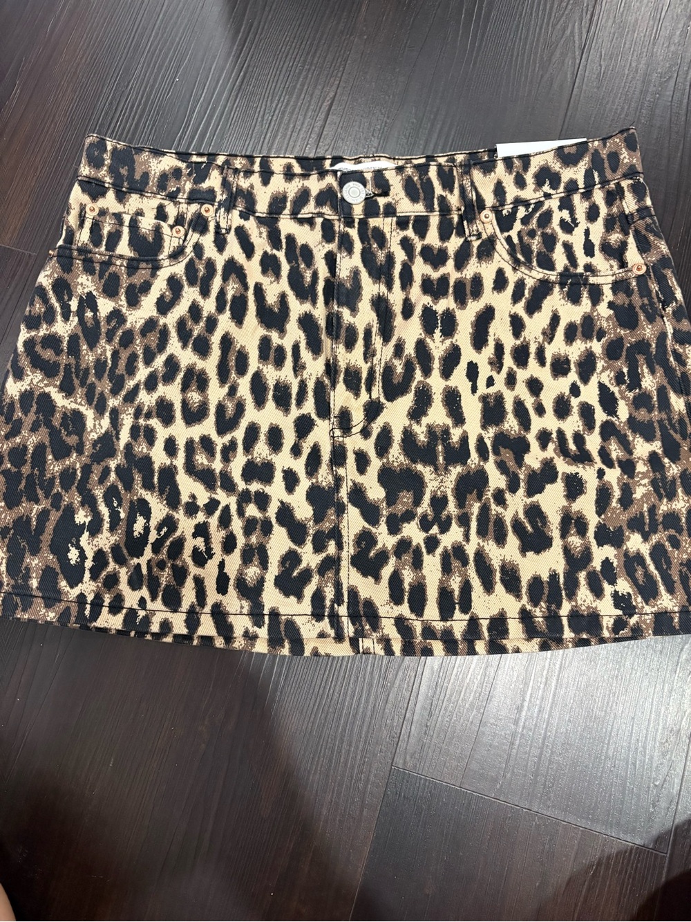 Bluenotes Leopard Print Mini Skirt - Tan and Black